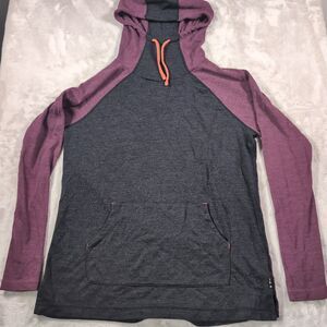 Smartwool Thermal Drape Neck Hoodie Womens XL Merino 250 Wool Base Color Block